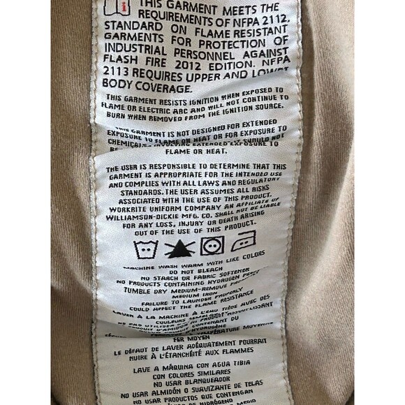 Walls FR Mens Long Sleeve Crew Neck Henley T-Shirt BeigePocket Pyro Safe Size XL - Picture 7 of 10